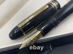 Montblanc Diplomat Meisterstuck c2007s Fountain Pen Black Gold Trim 18k M 149