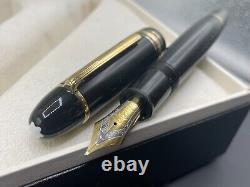 Montblanc Diplomat Meisterstuck c2007s Fountain Pen Black Gold Trim 18k M 149