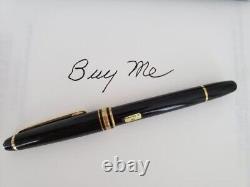 Montblanc Meisterstuck 144 Black & Gold Fountain Pen 14k 4810 M Gold Nib withboxes