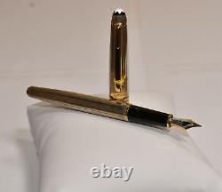 Montblanc Meisterstuck 144SP Solitaire Sterling Silver Pinstripe Fountain Pen