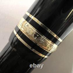 Montblanc Meisterstuck 146 Fountain Pen 14K B Nib Black White Star