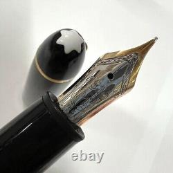 Montblanc Meisterstuck 146 Fountain Pen 14K B Nib Black White Star