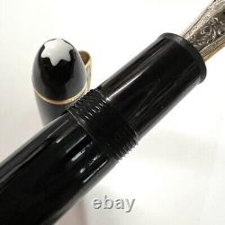 Montblanc Meisterstuck 146 Fountain Pen 14K B Nib Black White Star