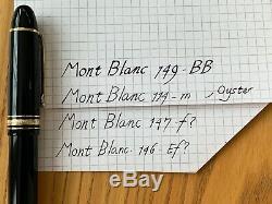 Montblanc Meisterstück 146 Fountain Pen Black/Gold Extra Fine 1991