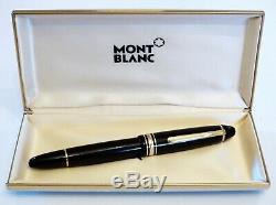 Montblanc Meisterstuck 146 Le Grand Fountain Pen In Black & Gold 14k Gold F Nib