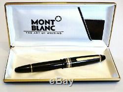 Montblanc Meisterstuck 146 Le Grand Fountain Pen In Black & Gold 14k Gold F Nib