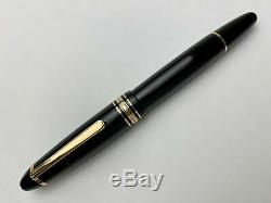 Montblanc Meisterstuck 146 Le Grand Fountain Pen In Black & Gold 14k Gold F Nib