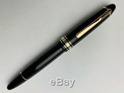 Montblanc Meisterstuck 146 Le Grand Fountain Pen In Black & Gold 14k Gold F Nib