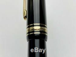 Montblanc Meisterstuck 146 Le Grand Fountain Pen In Black & Gold 14k Gold F Nib