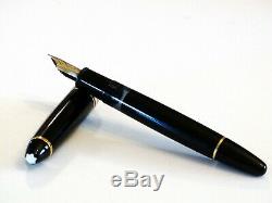 Montblanc Meisterstuck 146 Le Grand Fountain Pen In Black & Gold 14k Gold F Nib