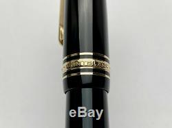 Montblanc Meisterstuck 146 Le Grand Fountain Pen In Black & Gold 14k Gold F Nib