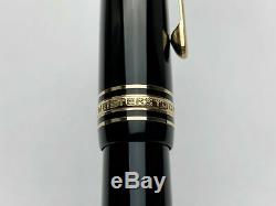 Montblanc Meisterstuck 146 Le Grand Fountain Pen In Black & Gold 14k Gold F Nib