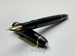 Montblanc Meisterstuck 146 Le Grand Fountain Pen In Black & Gold 14k Gold F Nib