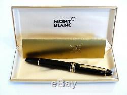 Montblanc Meisterstuck 146 Le Grand Fountain Pen In Black & Gold 14k Gold F Nib