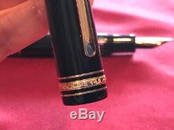 Montblanc Meisterstuck 149 Black & Gold Diplomat Fountain Pen 14k Nib