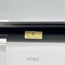 Montblanc Meisterstuck Fountain Pen Black Gold Resin Nib Size F 14k Authentic