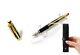 Montblanc Meisterstuck Solitaire 35979? Gold & Black Fountain Pen With Pouch