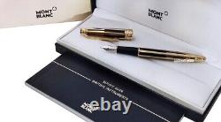 Montblanc Meisterstuck Solitaire 35979? Gold & Black Fountain Pen with Pouch