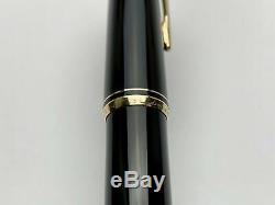 Montblanc N0 22 Vintage Black & Gold Fountain Pen With 14k Gold F Nib Mint