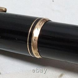 Montblanc No. 22 Fountain Pen 14K Fine Nib Black Vintage USED