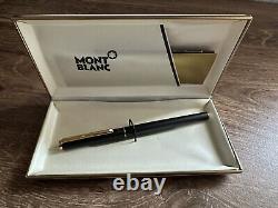 Montblanc Slim Line Fountain Pen Black Steel F Nib Name Carved