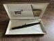 Montblanc Slim Line Fountain Pen Black Steel F Nib Name Carved