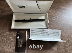 Montblanc Slim Line Fountain Pen Black Steel F Nib Name Carved