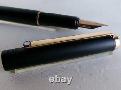 Montblanc Slim Line Fountain Pen Matte Black GT Steel Nib