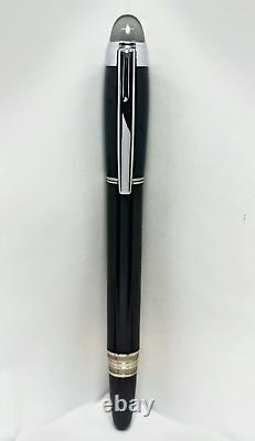 Montblanc Starwalker Black Body + Silver Clip Fountain Pen Black Ink Used