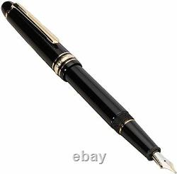 Montblanc fountain pen 145 Meisterstuck resin black Classique Gold Medium Nib