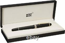 Montblanc fountain pen 145 Meisterstuck resin black Classique Gold Medium Nib