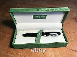 Montegrappa Elmo 02 Fountain Pen in Black Fine Point New in Box