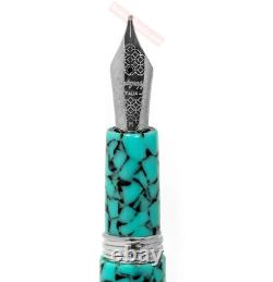 Montegrappa Fortuna Barcelona Turquoise Mosaic M Fountain Pen (ISFOB3IA) NIB