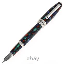 Montegrappa Fortuna Mosaico Aurora Stainless Steel Fountain Pen BLOWOUT