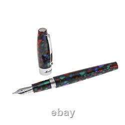 Montegrappa Fortuna Mosaico Aurora Stainless Steel Fountain Pen BLOWOUT