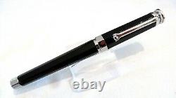 Montegrappa Nerouno Fountain Pen In Black With Platinum Accent 18k Gold Nib-new