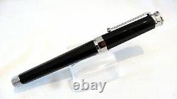 Montegrappa Nerouno Fountain Pen In Black With Platinum Accent 18k Gold Nib-new