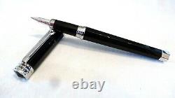 Montegrappa Nerouno Fountain Pen In Black With Platinum Accent 18k Gold Nib-new