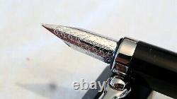 Montegrappa Nerouno Fountain Pen In Black With Platinum Accent 18k Gold Nib-new