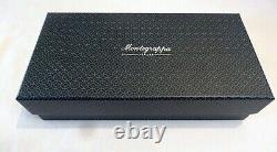 Montegrappa Nerouno Fountain Pen In Black With Platinum Accent 18k Gold Nib-new