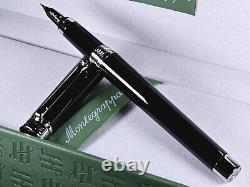 Montegrappa Parola Pitch Black Fountain Pen, Med Nib, NEW, 20% Off Retail