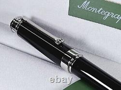 Montegrappa Parola Pitch Black Fountain Pen, Med Nib, NEW, 20% Off Retail