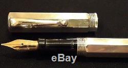 Montegrappa St Silver 925, Reminiscence Fountain Pen Black Enamel 14k Gold Nib