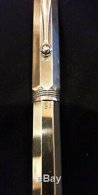 Montegrappa St Silver 925, Reminiscence Fountain Pen Black Enamel 14k Gold Nib