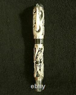 Montegrappa THE DRAGON Fountain Pen Sterling Silver, Mint in Original Box