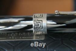 Montegrappa extra 1930 fountain pen celluloid black and white marble