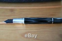 Montegrappa extra 1930 fountain pen celluloid black and white marble