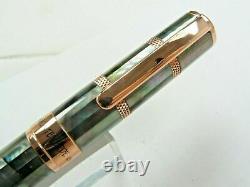 Monteverde Regatta Black Mother Of Pearl Fountain Pen In Gold Trim Fine Point