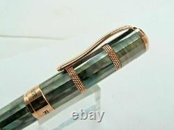 Monteverde Regatta Black Mother Of Pearl Fountain Pen In Gold Trim Fine Point