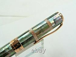 Monteverde Regatta Black Mother Of Pearl Fountain Pen In Gold Trim Fine Point